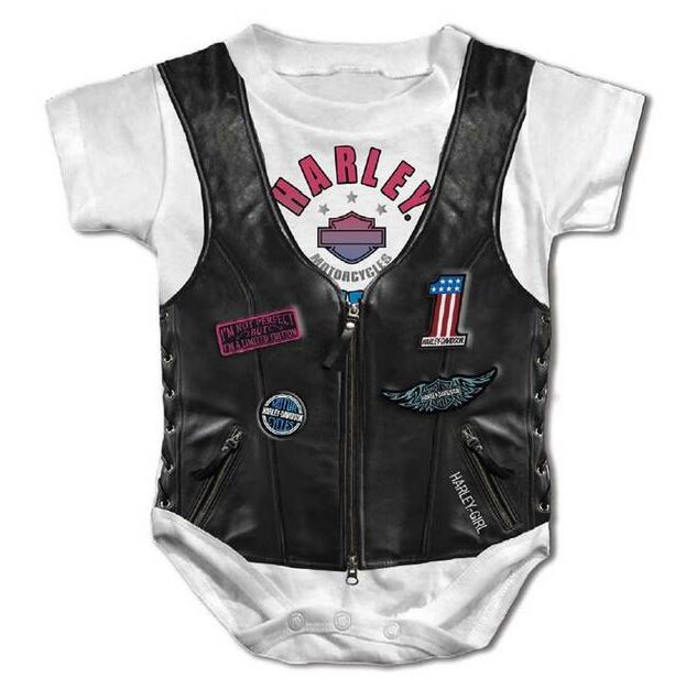 Harley-Davidson Baby Girl Creeper w/ Faux Vest