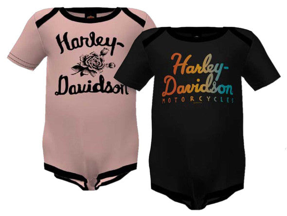 Harley Davidson Baby Girl 2Pk Rainbow Bodysuit