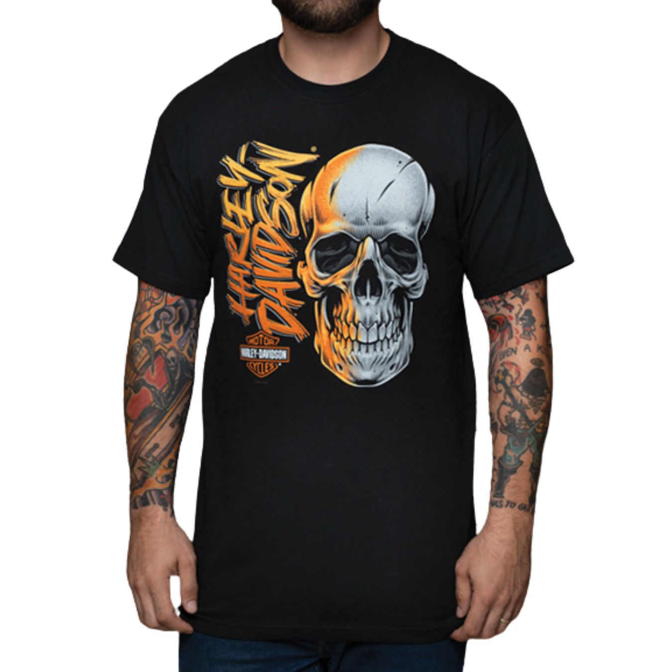 Harley davidson skull t shirt hotsell