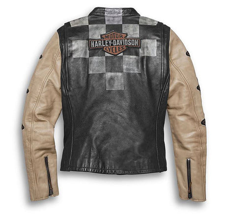 Harley-Davidson Women's Vintage Racing-Style Casual Leather Jacket