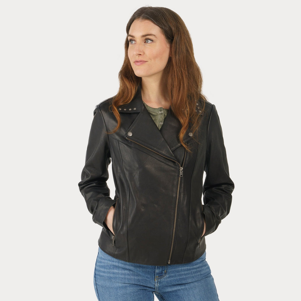 Harley-Davidson Women's Classic Eagle Studded Leather Jacket