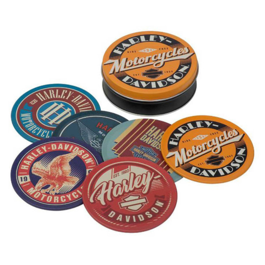 Harley-Davidson Retro Tin Coaster Set