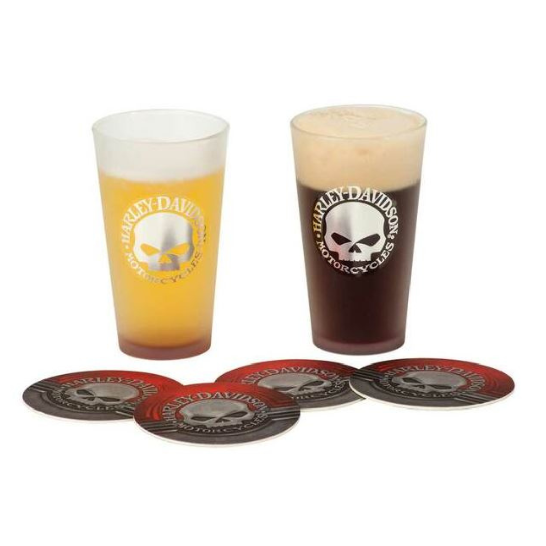 Harley-Davidson Skull Pint Glass Set