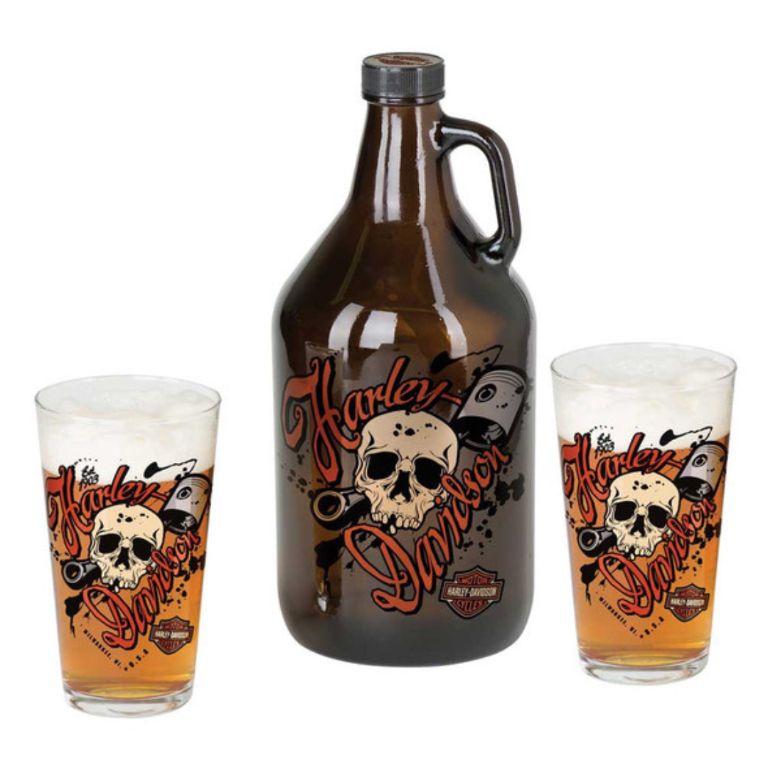 Harley-Davidson Piston Skull Growler Set