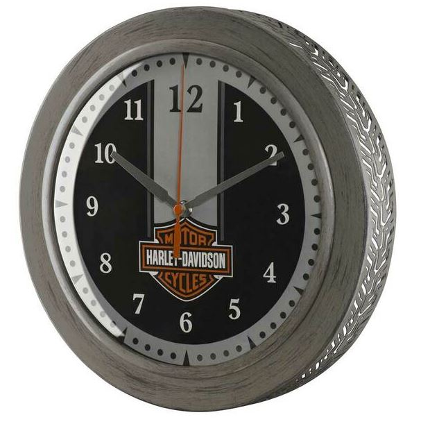 Harley-Davidson Metal Tire Tread B&S Clock