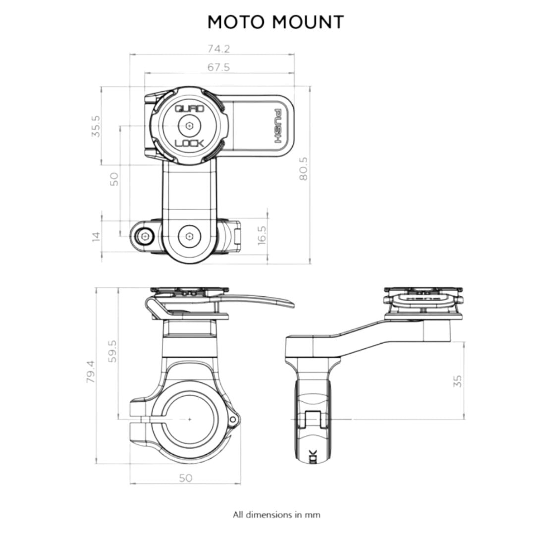 Quad Lock Motorcycle Handlebar Mount