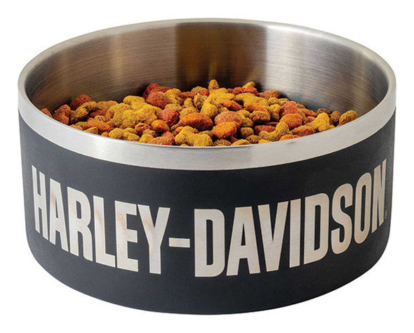 Harley-Davidson Black Large Stainless Steel Pet Bowl